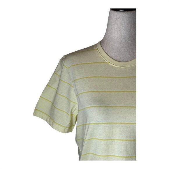Everlane Yellow Striped Short Sleeve The Organic Cotton Crew Neck T‎ Shirt L NWT - Picture 6 of 11